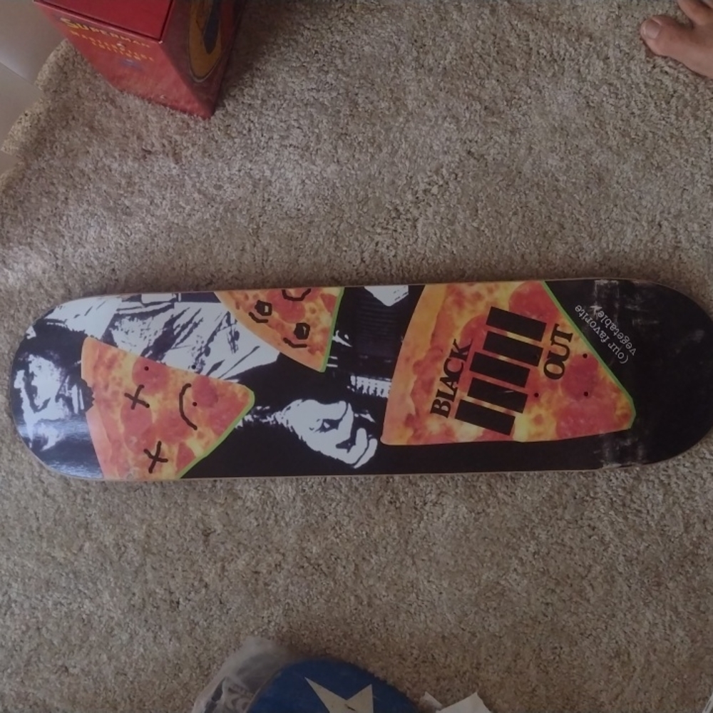 32"x 8" black out skateboard new deck never used scratched from storage